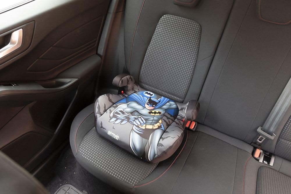Siège de voiture ISOFIX Dc Comics Batman i-Size ECE R129 pour bébé, taille 125-150 cm, 22-36 kg, 6-12 ans, groupe 3, facile à transporter, amovible et lavable