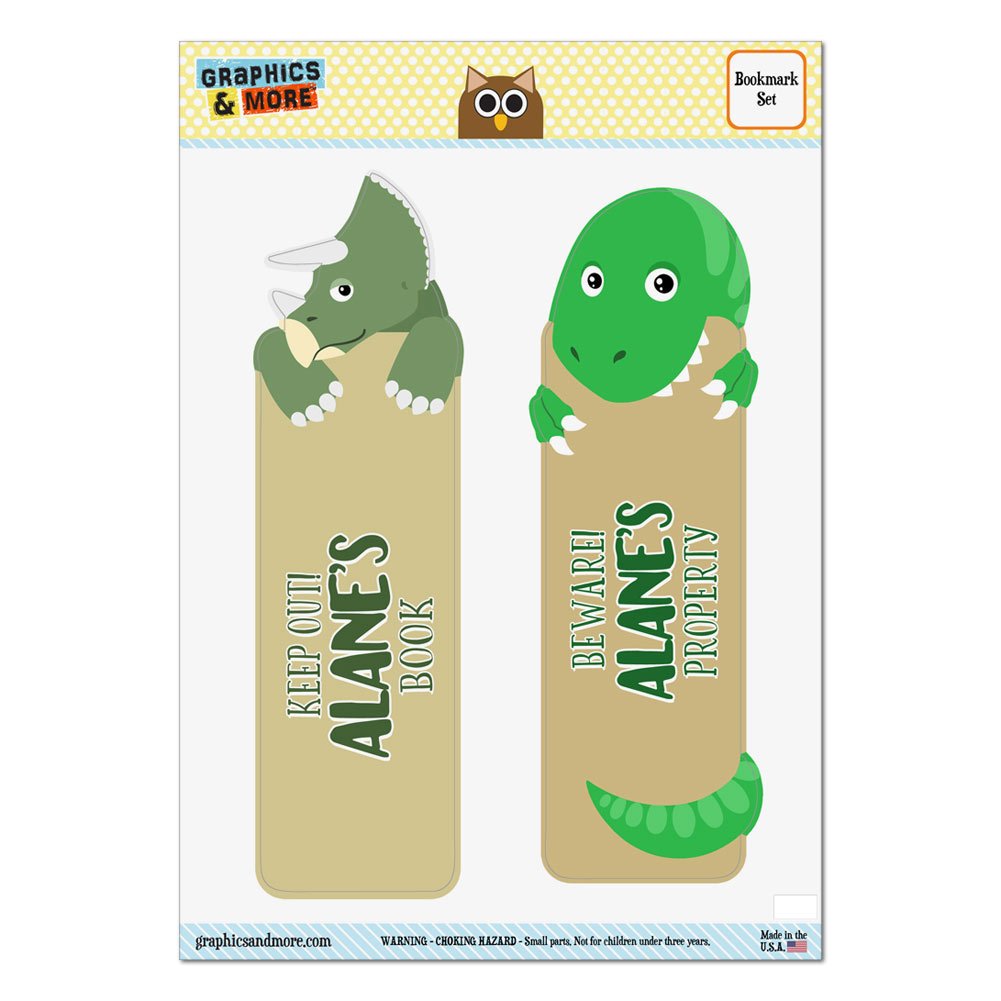 Buy Set of 2 Glossy Laminated Triceratops and Tyrannosaurus TRex Dinosaurs Bookmarks Names
