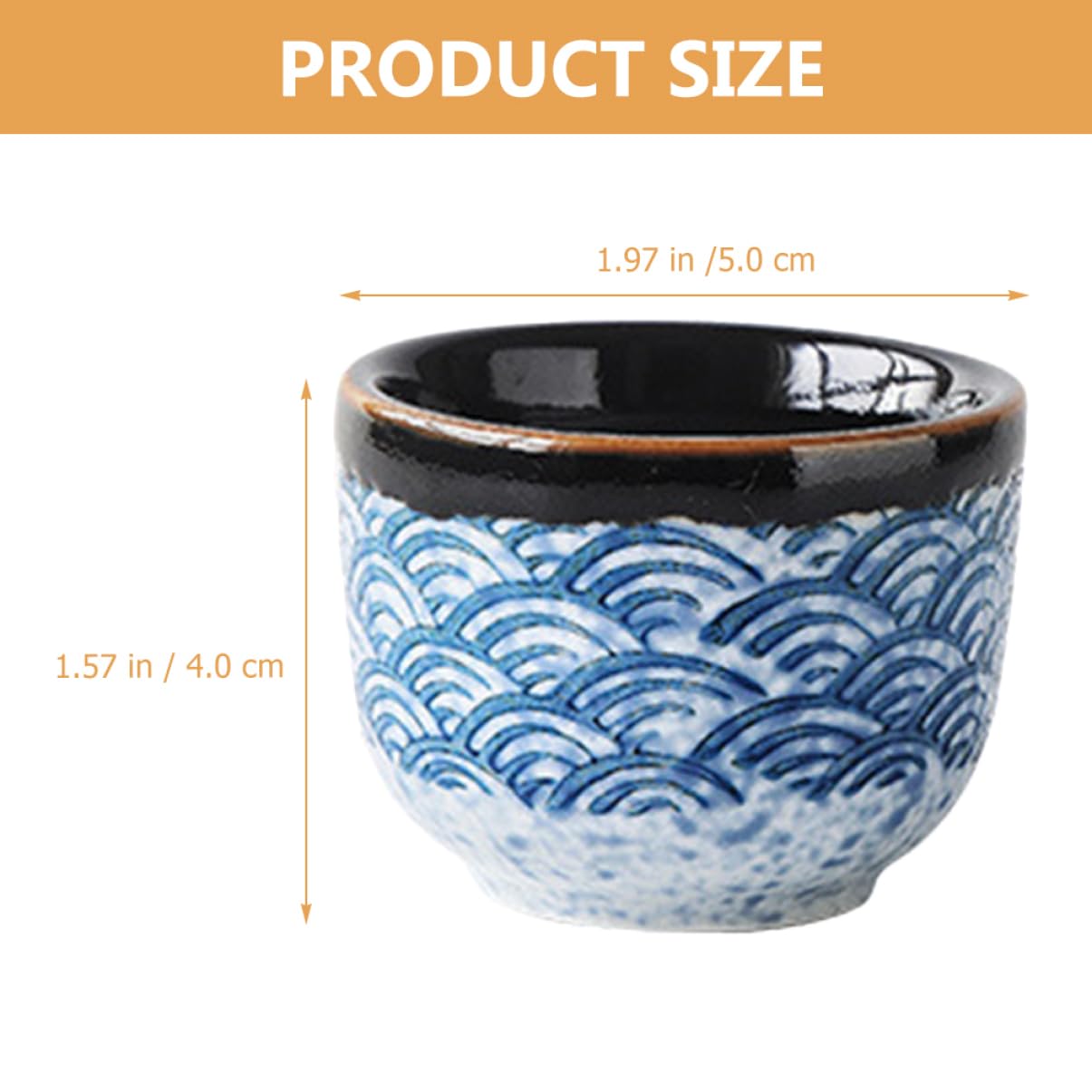 Set da 6 Tazze da Tè in Ceramica Resistente Alte Basse Temperature, Tazza D'acqua Comoda per Uso Quotidiano, Accessorio per Casa e Ufficio Stile Giapponese