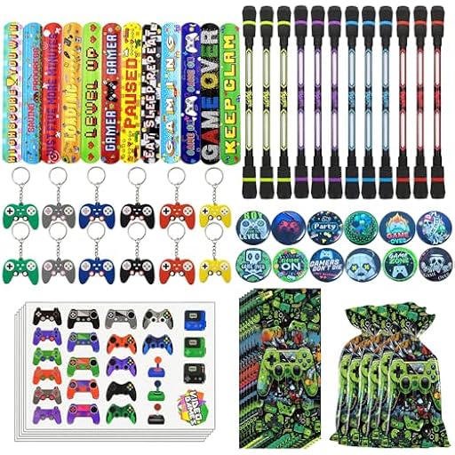 62 piezas videojuegos suministros para fiestas Pulsera Silicona Llaveros Bolsas de Fiesta Pegatina Tatuaje Luminosa Suministros para Fiestas de Videojuegos para Favores de Fiesta Cumpleaños | Ya disponible en tu tienda friki favorita! En mundofriki.es!