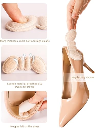 Miniatura 17 de Almohadillas para el talón para zapatos demasiado grandes: agarre antideslizante para el talón Zapatos de mujer (4 pares) - Insertos acolchados