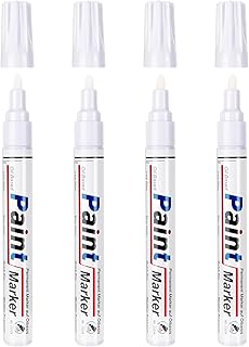 DAPAWIN White Paint Pen White Permanent Marker Waterproof 4 White Paint Pens paint markers for Metal,Rocks,Wood,Plastic,Ti...