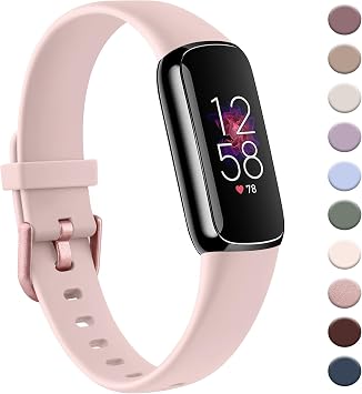 AK Sport Bands Compatible with Fitbit Luxe Band Men Women Soft Silicone Replacement Sport Strap Wristband for Fitbit Luxe Fitness and Wellness Tracker, Gemless