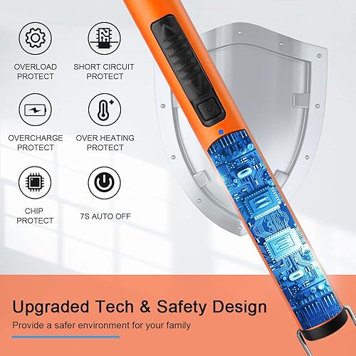 Miniatura 4 de SUPRUS Encendedor fluorescente que brilla en la oscuridad, cuello flexible de 360, recargable por USB, resistente al viento, triple seguridad para