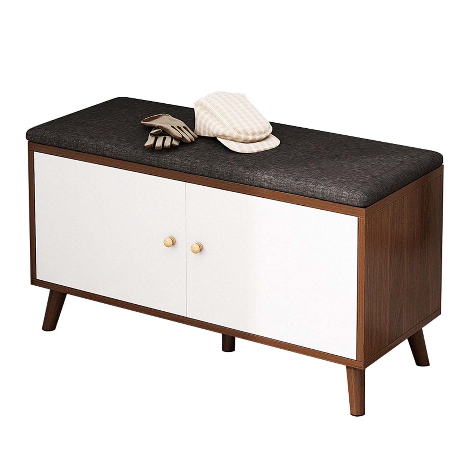 Banc d'entrée avec étagère à chaussures au design épuré pour intérieur moderne