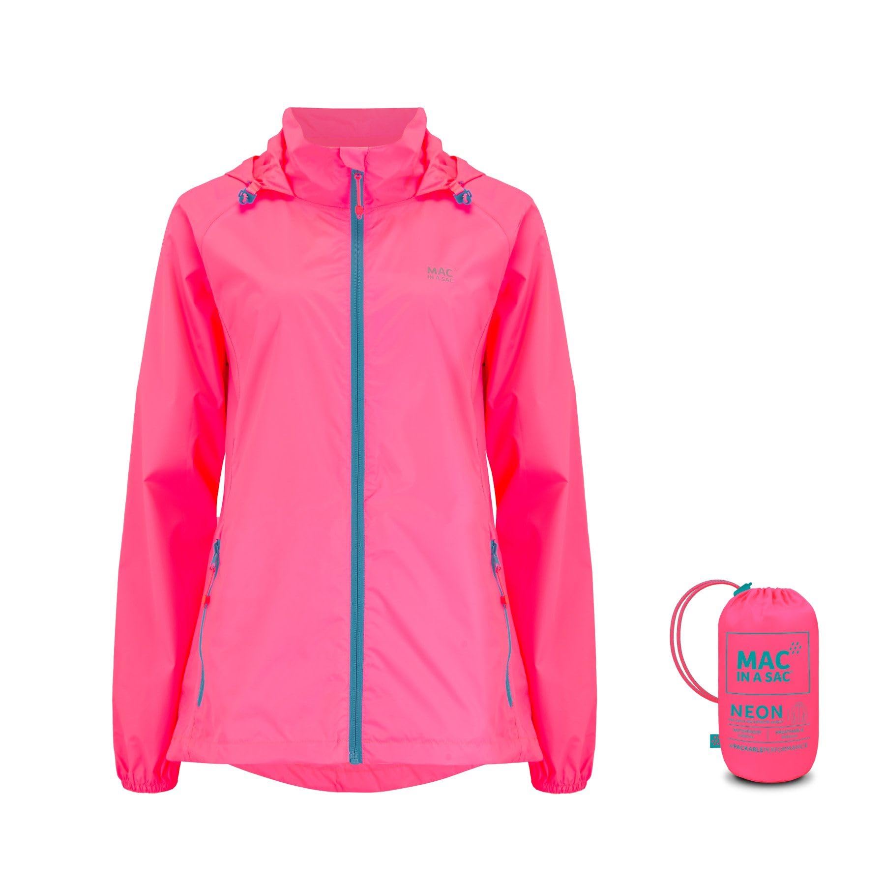 Mac in a Sac - Origin II - Waterproof Packable Jacket for Men & Women - Neon Pink - XS