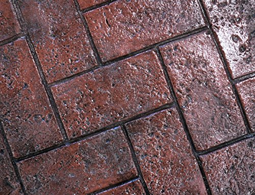 Olde Town Herringbone Brick Concrete Stamp Set By Walttools | Classic Woven Paver Pattern, Sturdy Polyurethane Texturing Mats, Decorative Realistic Detail (11 Piece) #TOP7