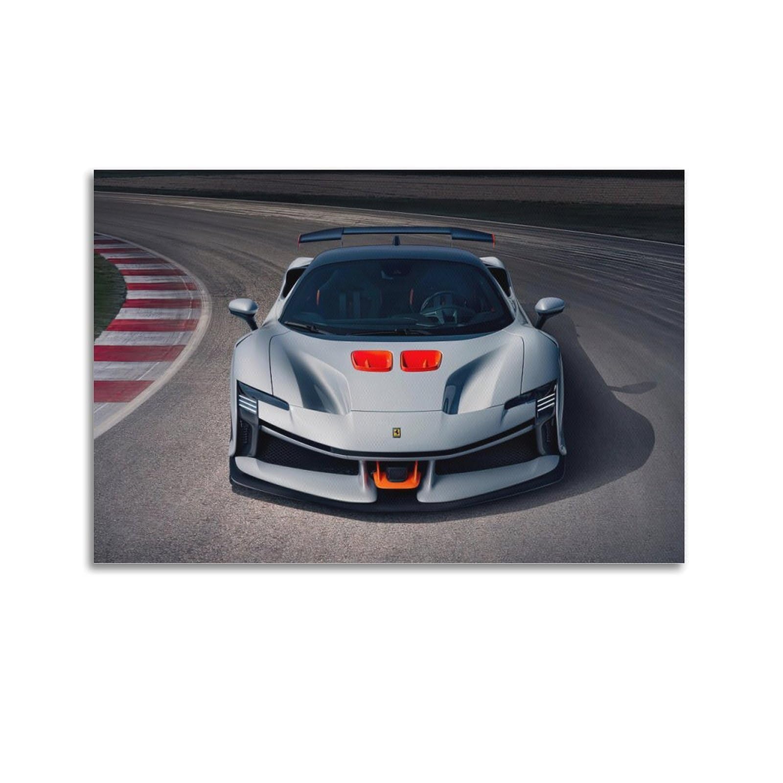 OKAHYS V8 Engine Supercar SF90 XX Stradale Poster Modern Decorative Canvas Prints - Ideal Wall Art for Family, Man Cave, Game Room, Boys & Girls Bedroom 24x36inch(60x90cm)