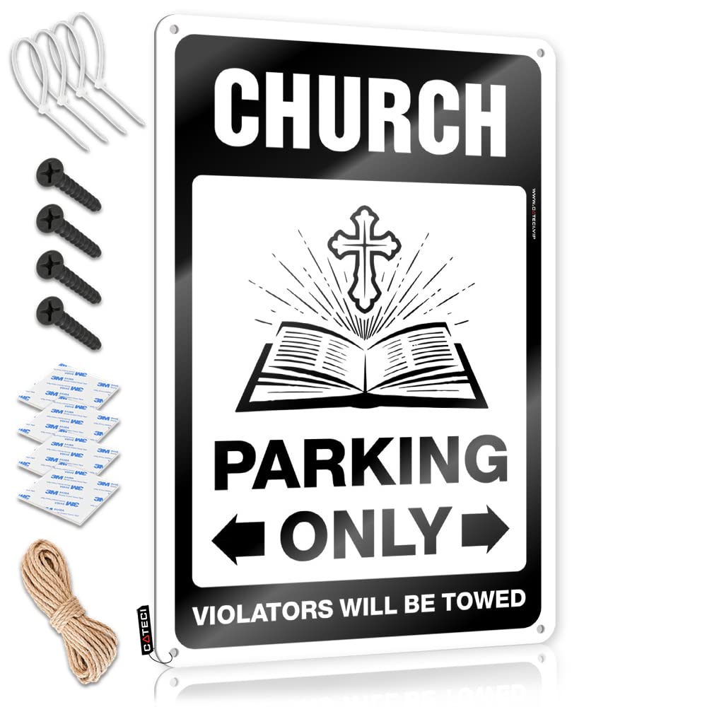 Sweet Waterproof Tin Wall Decor | Church Parking Only Amazing For Camping Living Room(30X40CM)