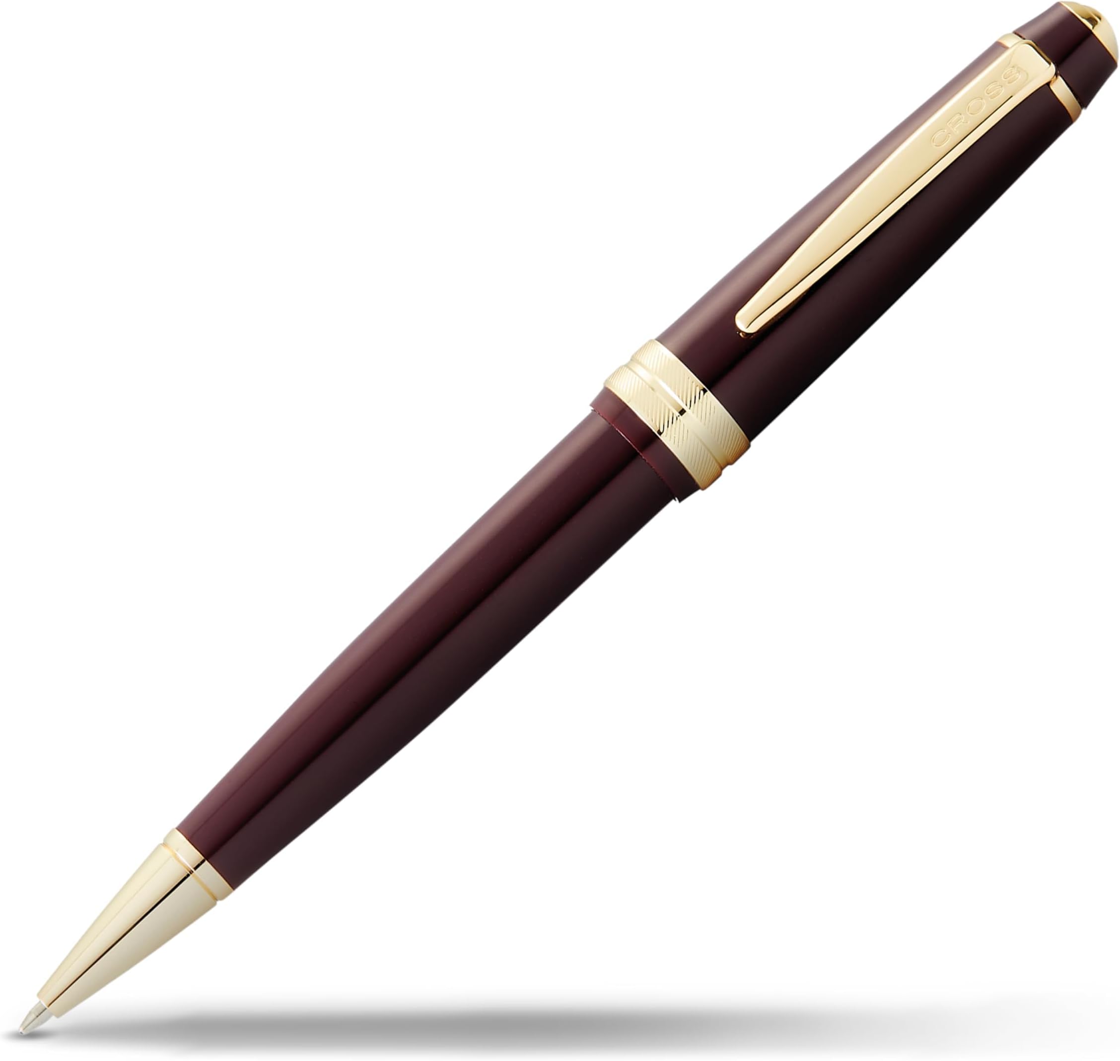 Bailey Light Polished Burgundy Resin and Gold Tone Ballpoint Pen - Professional Pen for Effortless Writing - Journaling, Note-Taking & More - Black Ink - Easy Handling