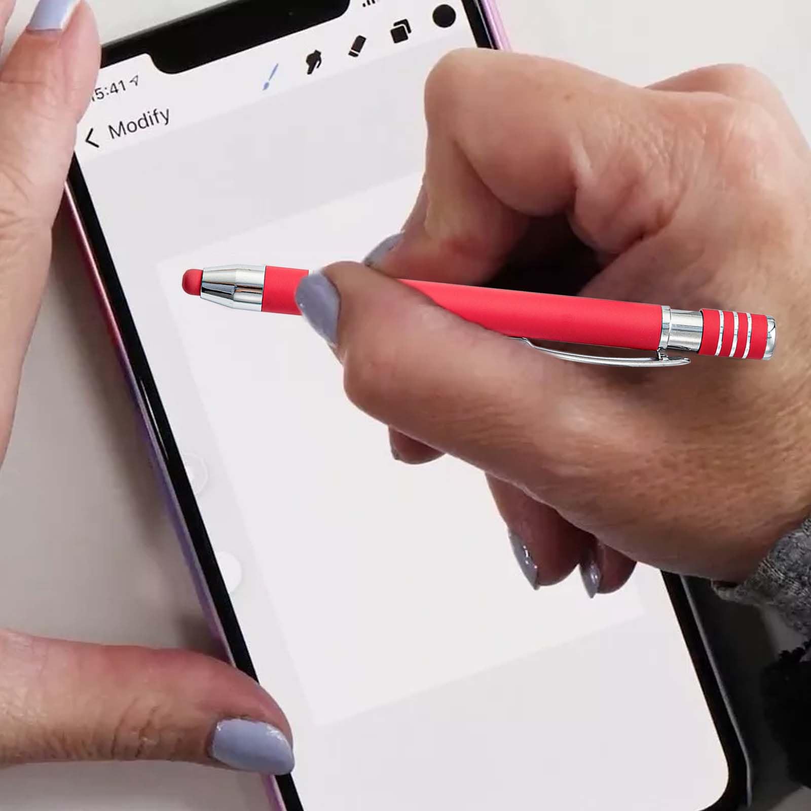 12er Set 2-in-1 Kugelschreiber Mit Touch Stift – Einziehbar, Wiederaufladbar, Für Papier & Bildschirme