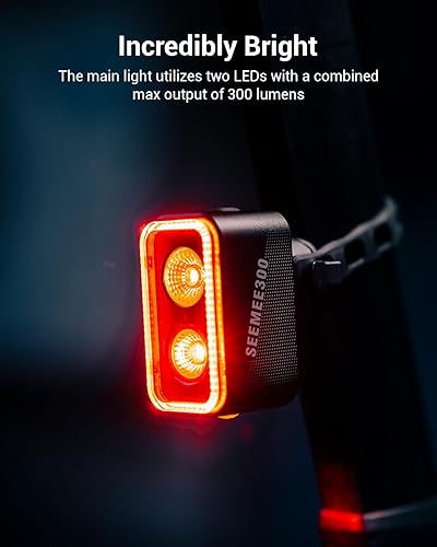 Miniatura 3 de MagicShine SEEMEE - Luz trasera para bicicleta 300400, luz trasera de bicicleta de 300400 lúmenes, sensor de freno inteligente visible de 360 IPX6,