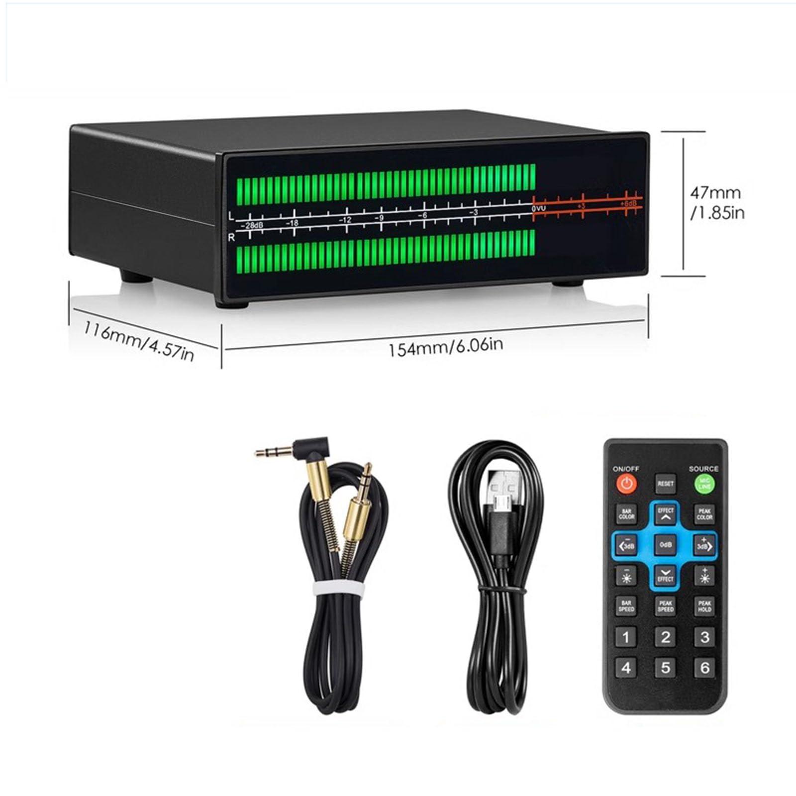 Musikspektrum-Anzeigeanalysator, Audio-/Stereoanzeige, Mit Led-Bildschirm, Echtzeit-Frequenzpegelanzeige, Fernbedienung, Für Elektronikliebhaber
