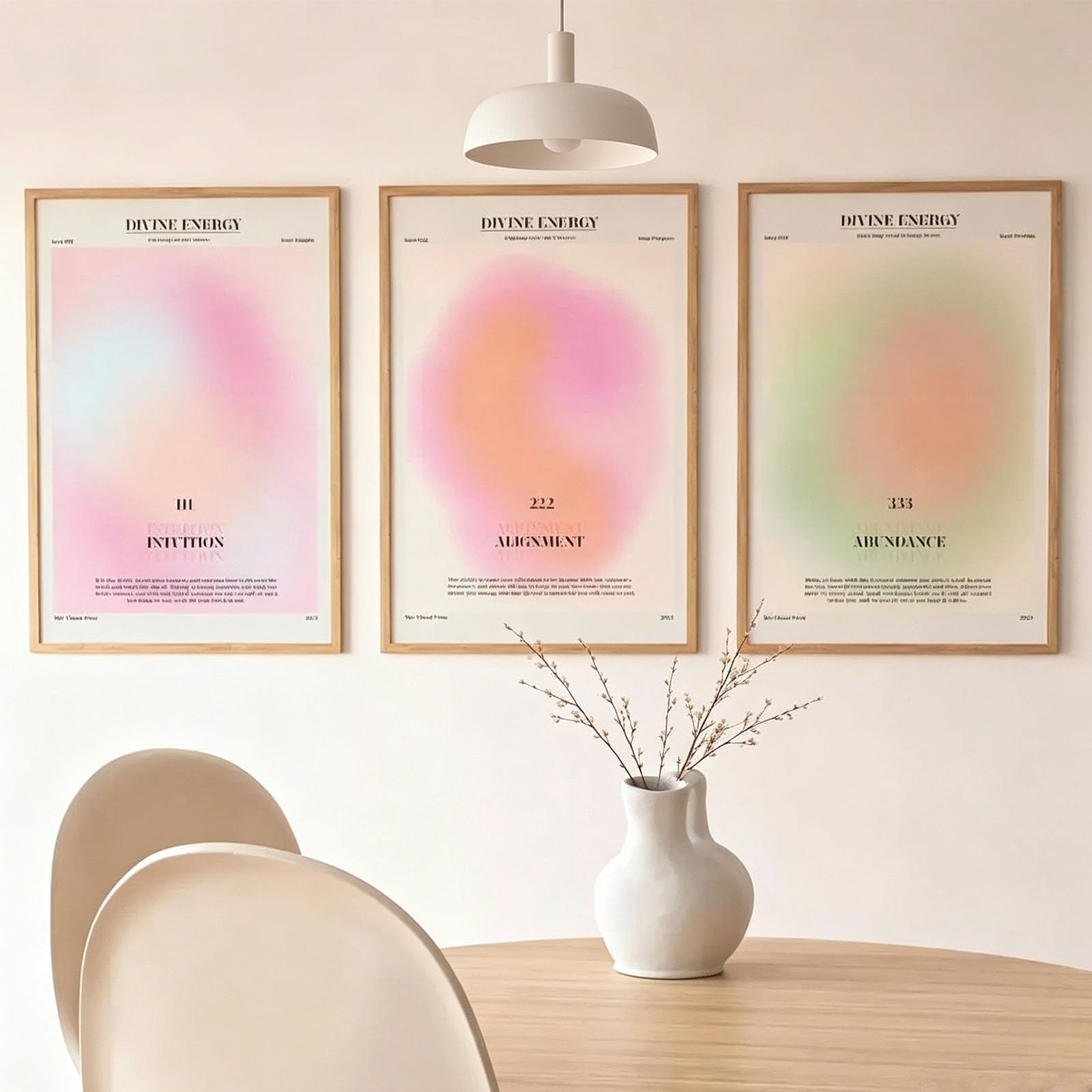 JORCEDI 3 Piece Abstract Gradient Art Canvas Prints, Inspirational Quote Wall Art, Frameless Canvas Decor for Bedroom, Office and Living Room (21 * 30cm)
