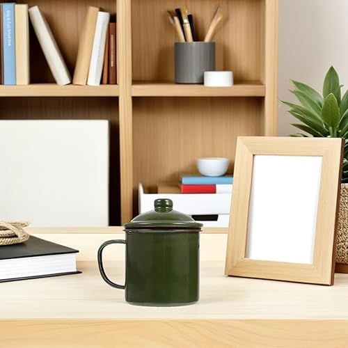 Miniatura 4 de jojofuny 2 tazas esmaltadas con tapa, versátiles tazas de café y jugo para acampar al aire libre, senderismo y uso doméstico, ocasiones ligeras