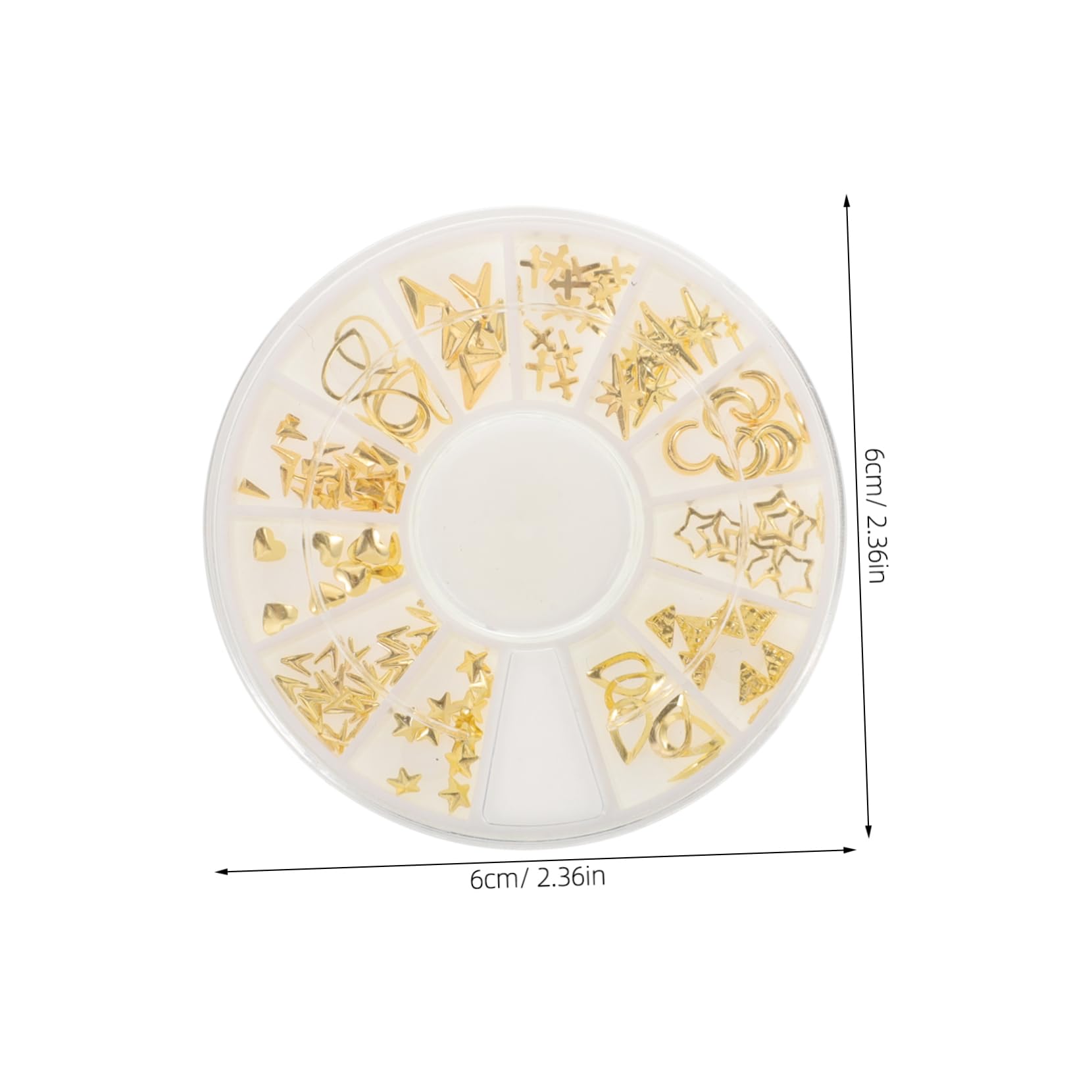 DOITOOL DIY Nail Decoration 120 Pcs Nail Studs Oval Circle Square Triangle Box