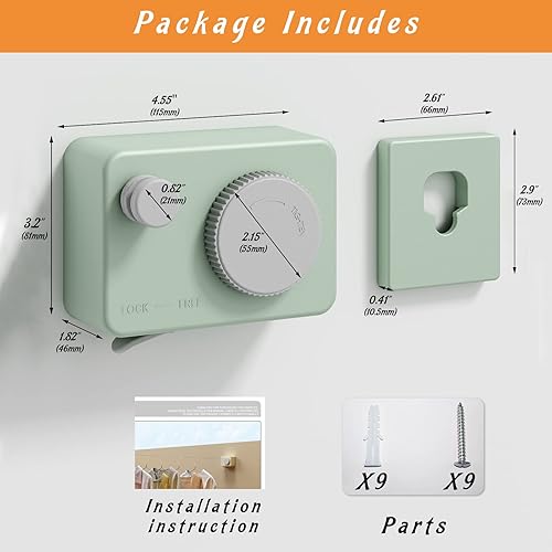 Miniatura 2 de Dancrul Tendedero retráctil para interiores línea de ropa que se retrae al aire libre conjunto de ropa para montar en la pared línea de ropa para