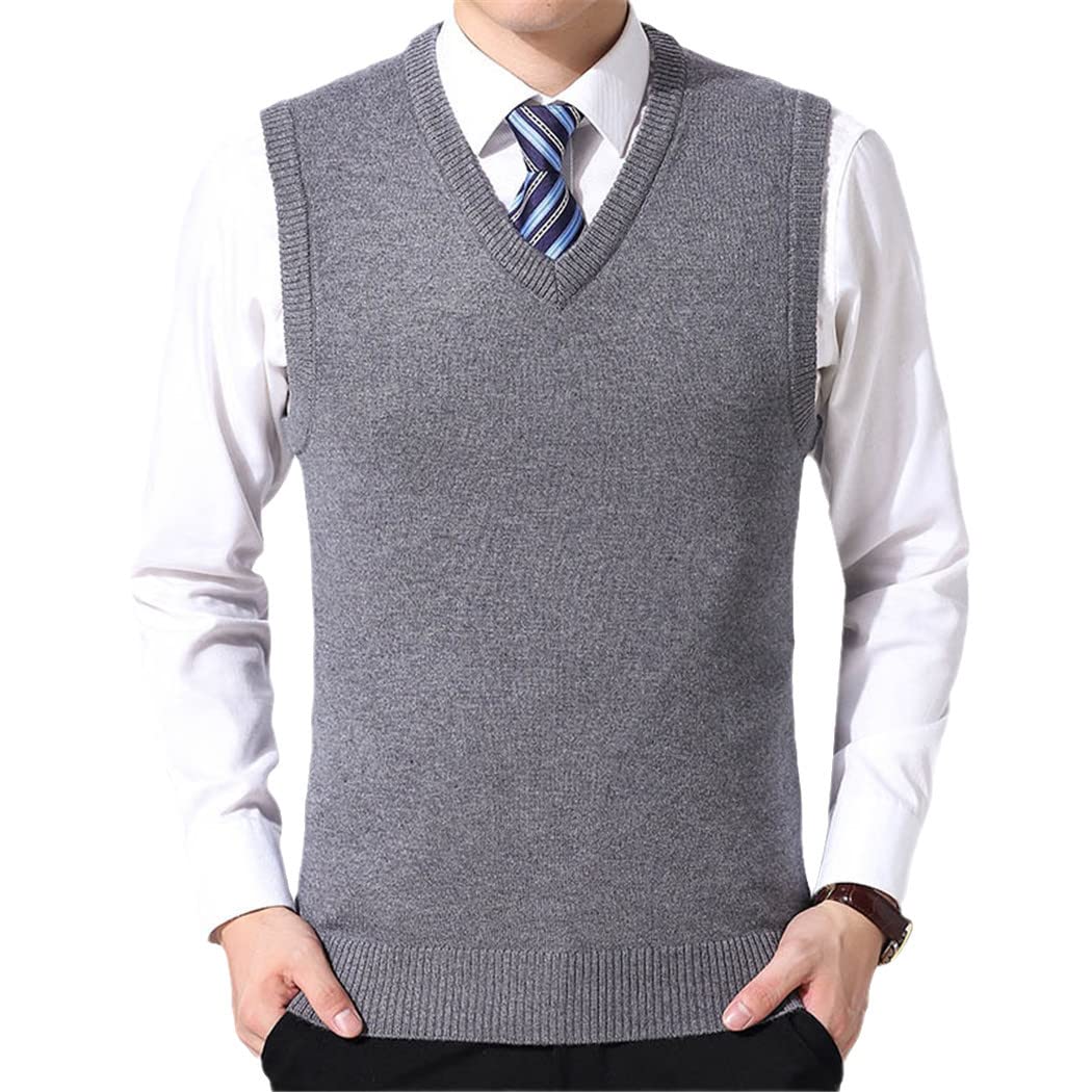 Jerseys chaleco de punto slim fit para hombre ropa de abrigo sin mangas estilo coreano 6
