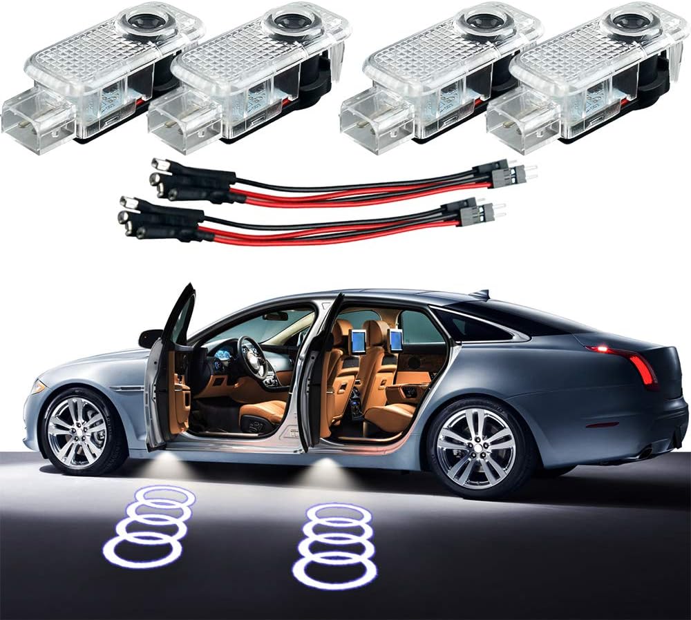 LED Door LOGO projector,Homose Car Courtesy LED Light Shadow Welcome Lamp for Audi A1 A3 A4 A5 A6 A7 A8 Q Q5 Q7 R8 TT series Courtesy Light (Pack of 4)