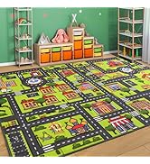 Zareas 3x5 FT Kids Area Rug Playmat Car Rug for Playroom, Children Educational City Traffic Road ...