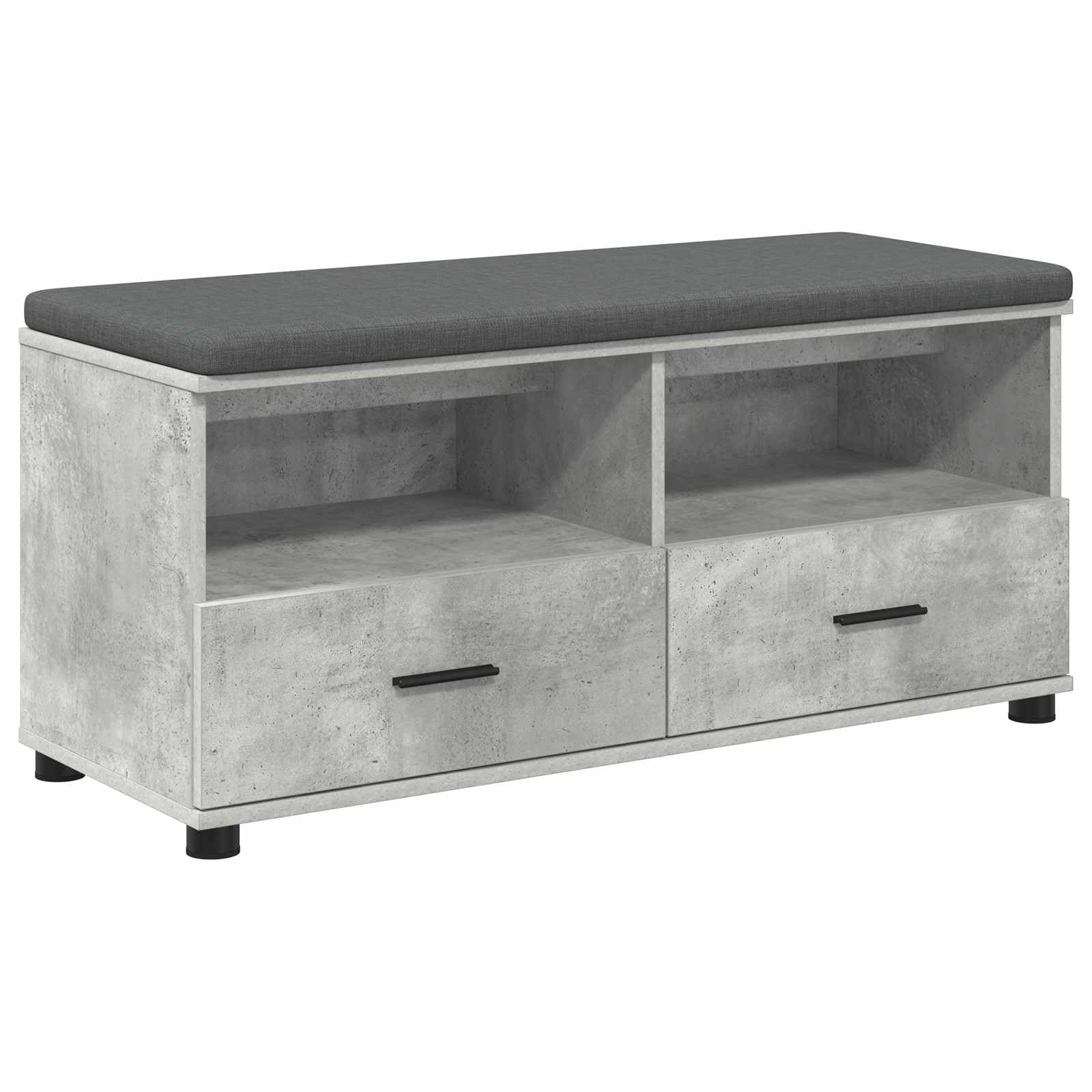Banc de couloir design moderne gris béton 100 cm avec rembourrage antidérapant