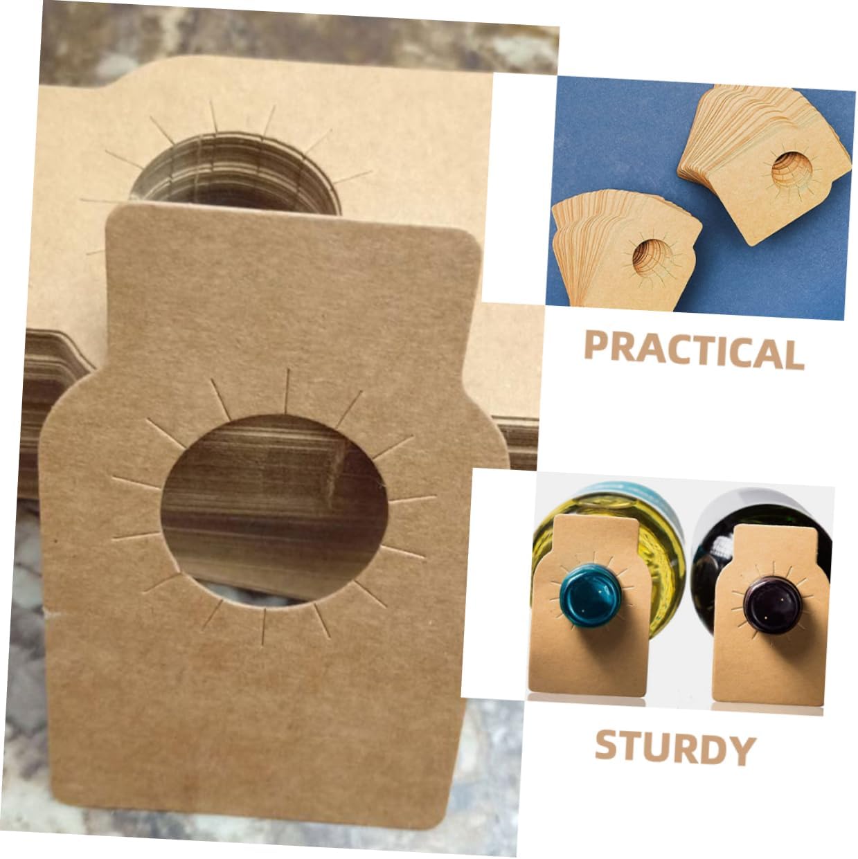 COLLBATH 200pcs Replaceable Wine Bottle Labels Wine Cellar Tags Delicate Bottle Accessory
