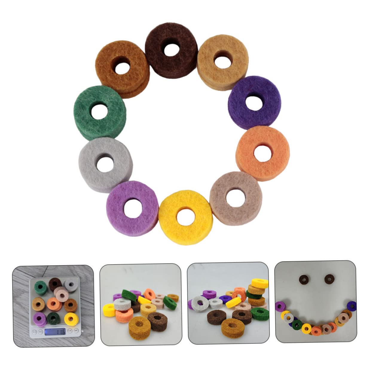 BESPORTBLE 20pcs Drum Cymbal Felt Pads Durable Cymbal Protectors for Drum Easy to Use Suitable for Drummers and Beginners Kit Accessories Random Color