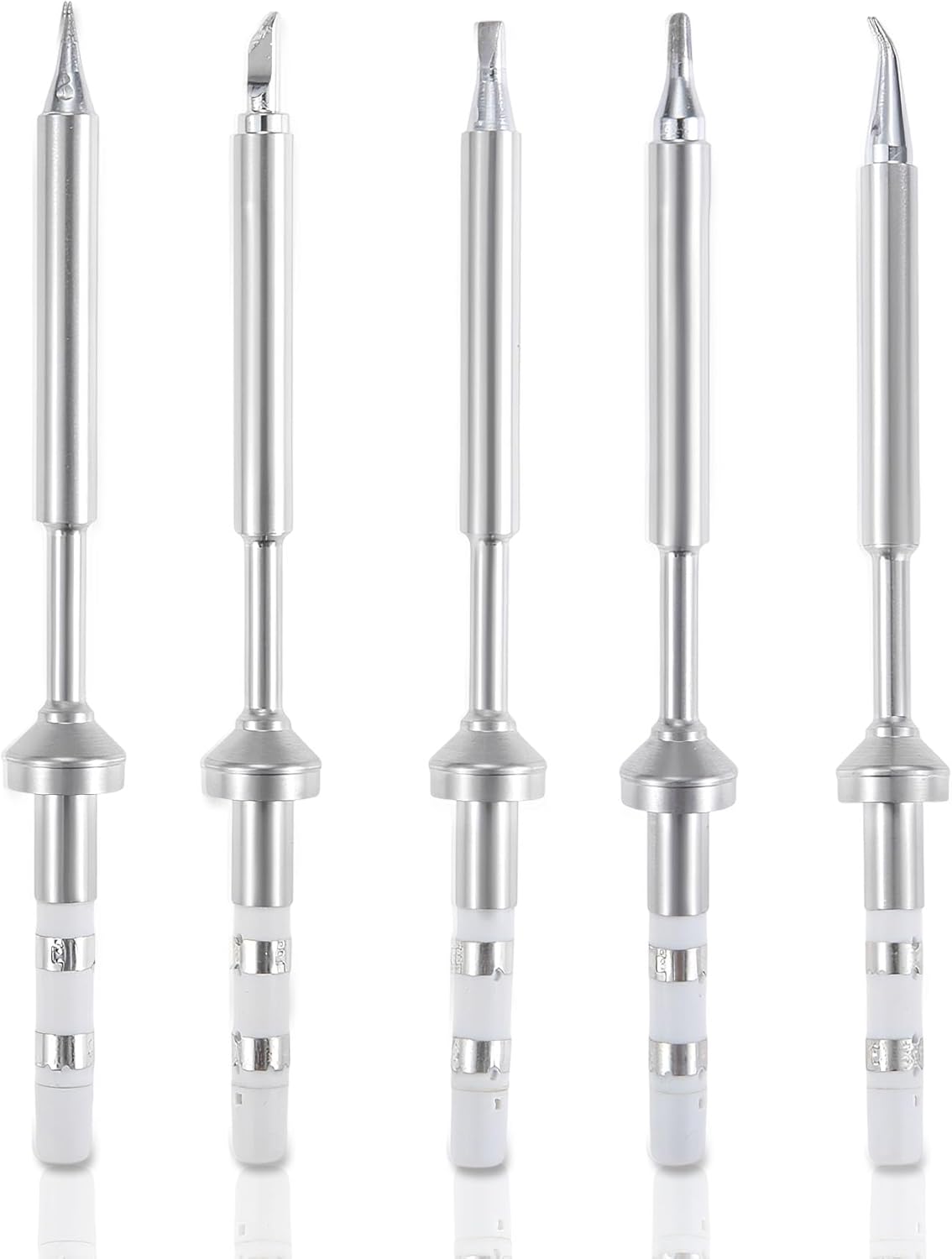 5PCS TS100 Soldering Iron Tips Replacement for Pinecil, TS101, PTS200 - Fast Heating Stainless Steel Micro Soldering Pen Tips for Electronics Repair & DIY Projects(I, BC2, KU, J02, D24)