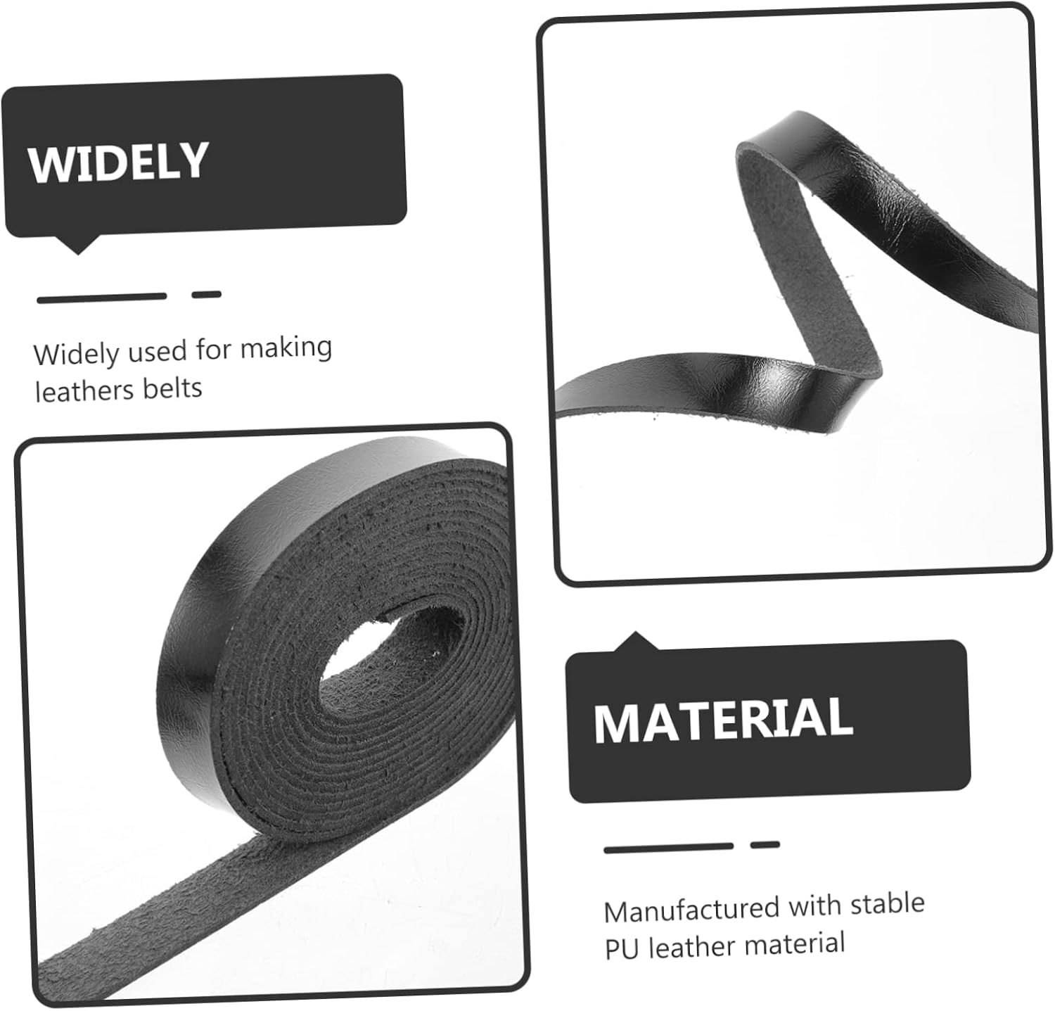 DOITOOL Pu Leather Strap for Craft Projects Flat Leather Cord for Jewelry Belts Collars and More for Handmade Items and Patchwork