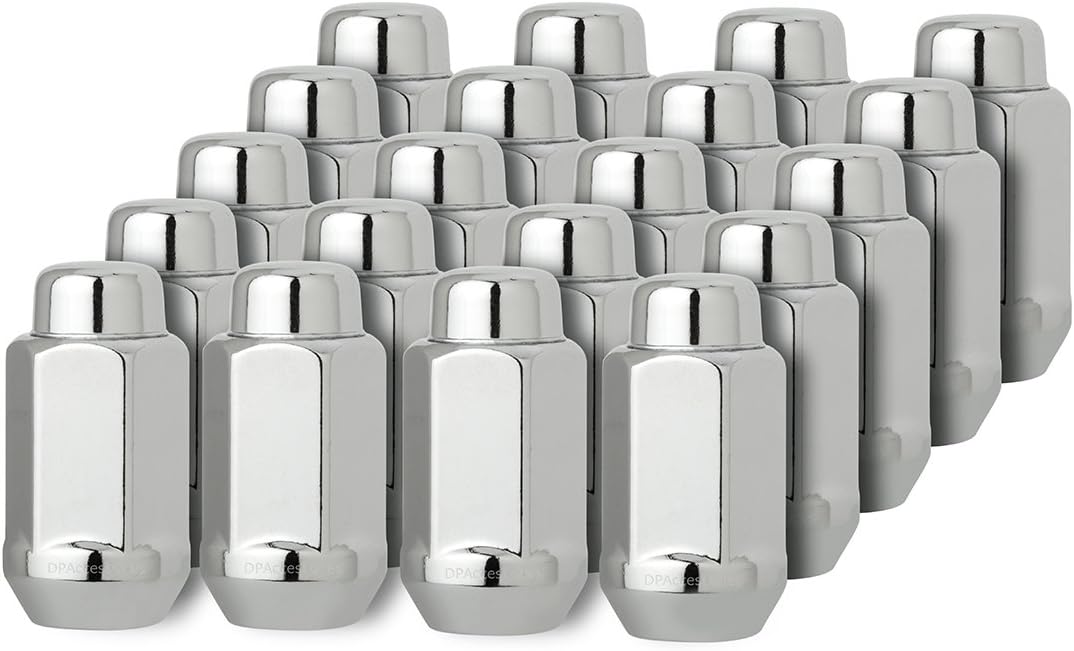 DPAccessories 20 Chrome 14x1.5 Closed End XL Bulge Acorn Lug Nuts - Cone Seat - 22mm Hex D3618-2305/20
