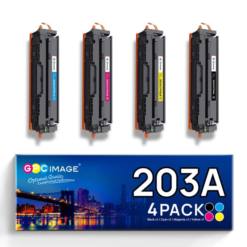 GPC IMAGE 203A Toner Kompatible für HP 203X 203A Toner Set für HP M281fdw Toner M254dw M254nw M280nw M281fdn M254dn M254 M281cdw M281 M281fdw CF540A CF540X CF541A CF542A CF543A (4er-Pack)