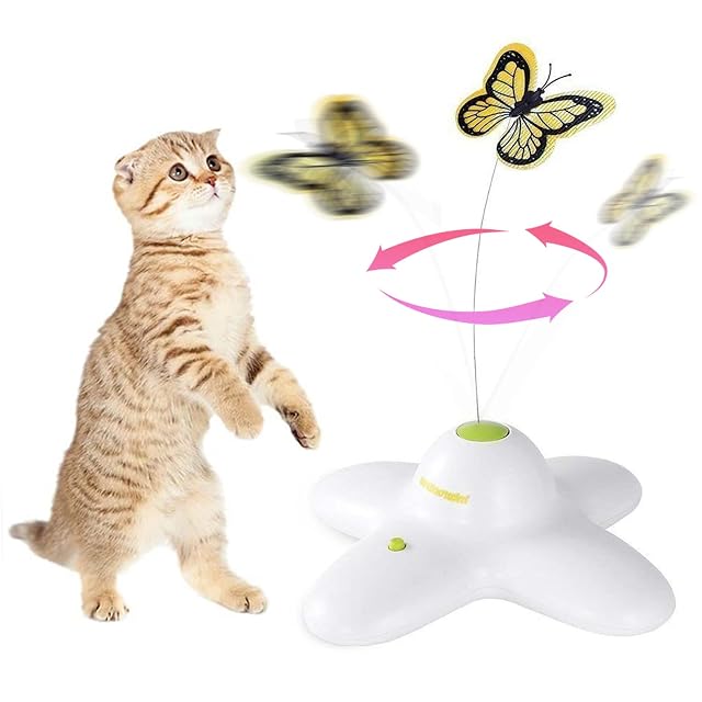 ALL FOR PAWS Juguete para gatos interactivo mariposa gato juguete automático estimulante gatito juguete…