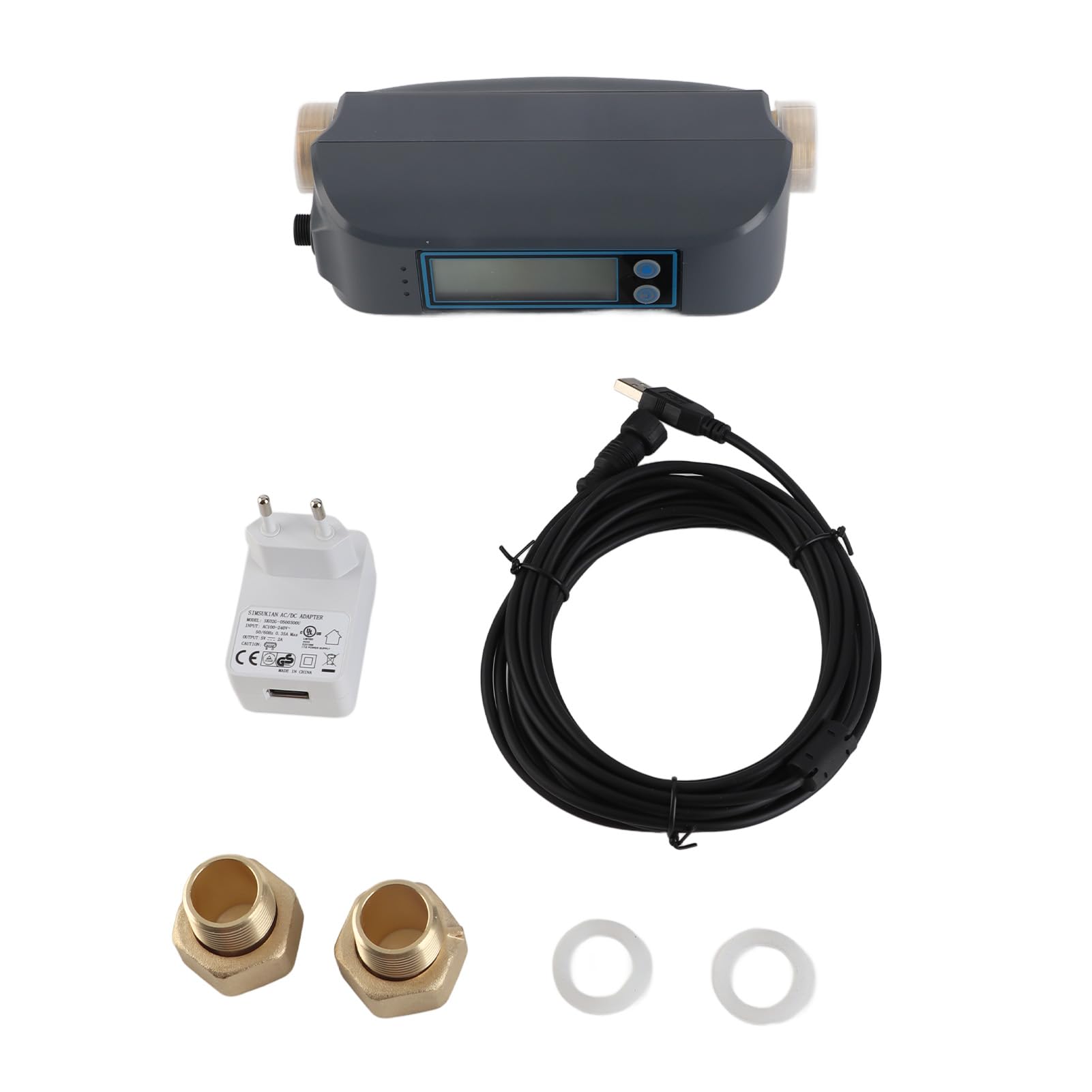 Medidor de caudal válvula agua inteligente WiFi for Tuya, aplicación multifuncional, control voz, banda dual 2.4G 5G, DN20,Resistente a la intemperie