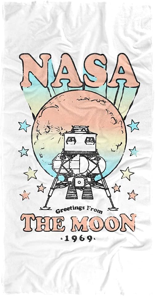 LOGOVISION NASA Greetings from The Moon Officially Licensed Beach Towel 30" X 60"