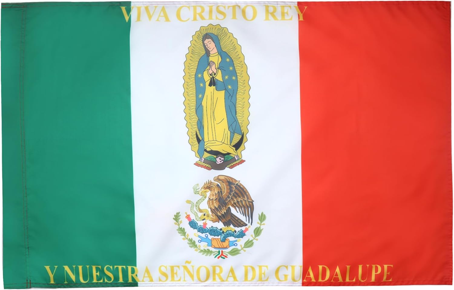 Drapeau De Table Mexique Viva Cristo Rey 21x14cm - Cristeros Mexicain