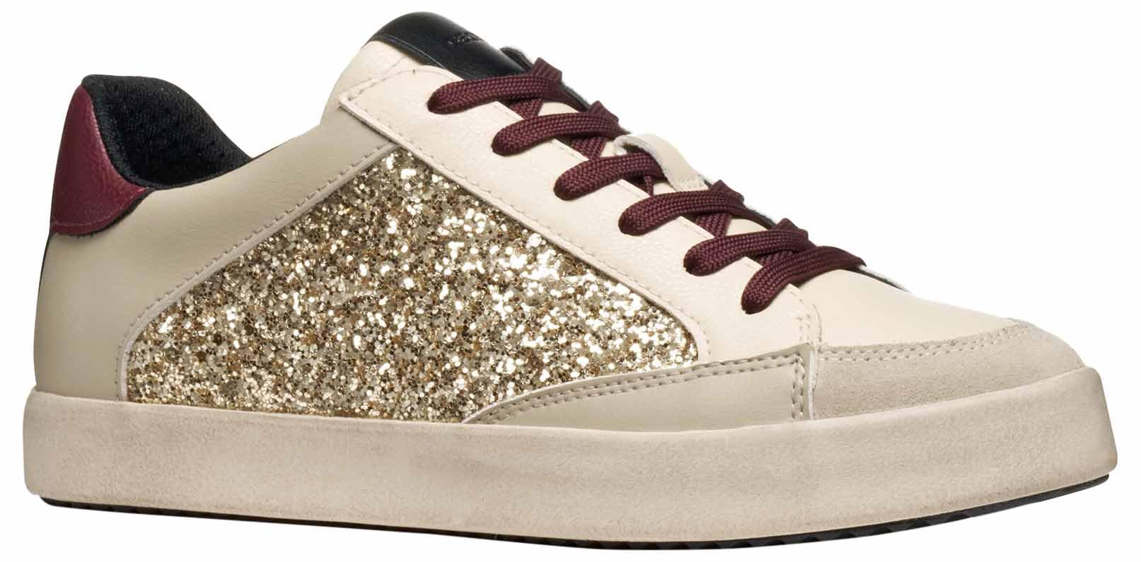 Geox Woman D Blomiee Sneakers Papyrus/Red 35 EU