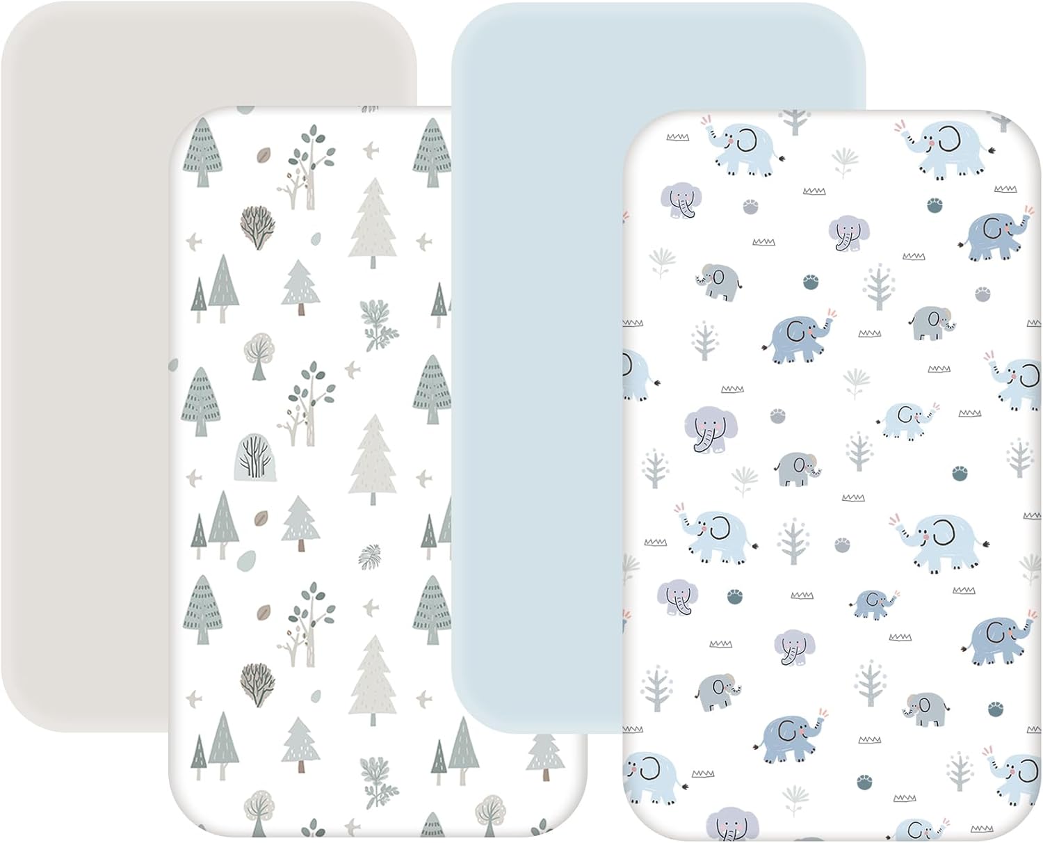 Pack N Play Sheets 4-Pack - Super Soft Jersey Cotton Playard Sheets 24x38x5 Inches