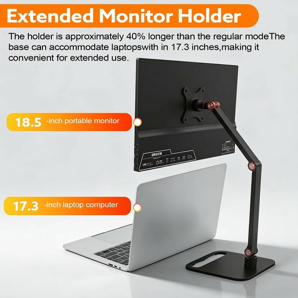 Monitor Stand Vesa Höhenverstellbar Tablet Stand Universal Monitor- & Tablet-Halterung Verstellbar (4-17,3 Zoll) – Für IPad, Kindle, Echo Show 15, VESA-Monitore Schwenkbarer Arm VESA Mount Tabletstandaard