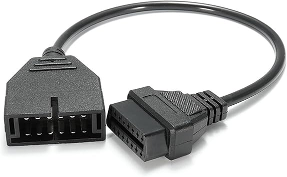 1 PC OBD1 Scanner Connector, OBD1 to OBD2 GM Adapter, Scanning Diagnostic Extension Tool Cable Connector, Compatible with GM 12 Pin to OBD1 to OBD2 16 Pin Connector Black