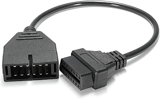 1 PC OBD1 Scanner Connector, OBD1 to OBD2 GM Adapter, Scanning Diagnostic Extension Tool Cable Connector, Compatible with GM 12 Pin to OBD1 to OBD2 16 Pin Connector (Black)