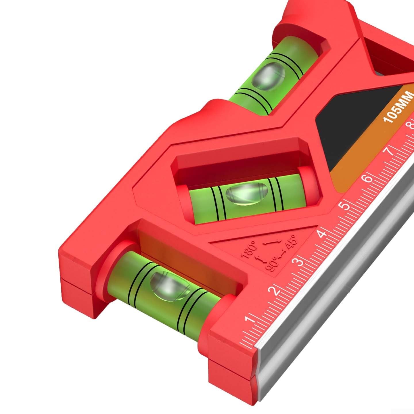 Nivelador magnético portátil para nivel de burbuja de 155 mm, precisión para proyectos de bricolaje, herramienta de medición de bolsillo de aleación de aluminio (105 mm)