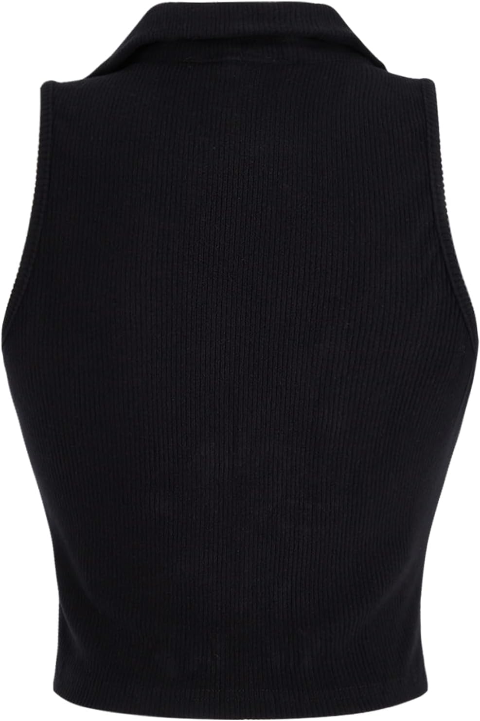 Verdusa Women's Casual Collared V Neck Sleeveless Solid Fitted Tank Tops - Image 2