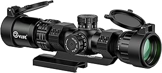 CVLIFE 2-10x32 MPVO AO Rifle Scope with Locking Turret, 5 Levels Red & Green Illuminated Reticle, Parallax Adjustment, Second Focal Plane, 30mm Offset Scope Mount