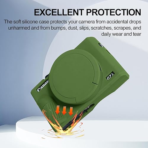 Miniatura 61 de Easy Hood Funda para cámara digital Canon Powershot G7 X Mark III, funda protectora de silicona suave con cubierta de lente extraíble para cámara