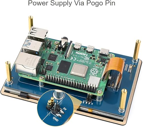Ingcool 5 Pouces Écran pour Raspberry Pi, 800×480 Résolution DSI LCD IPS Écran Tactile Capacitif Display Support Raspberry Pi OS/Ubuntu/Kali / WIN10 IoT et Retropie, Tactile Jusqu'à 5 Points - 7