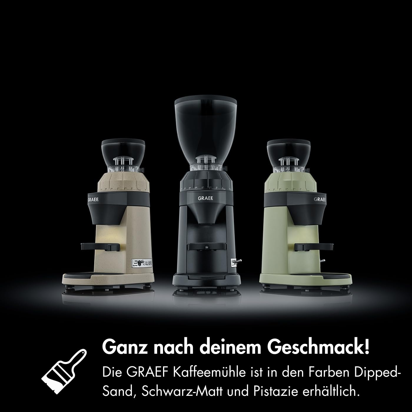 GRAEF Macinacaffè elettrico EliteGrindX CM8002, macinacaffè a cono in acciaio inox, portafiltro, illuminazione LED, macinatura pulita, nero opaco