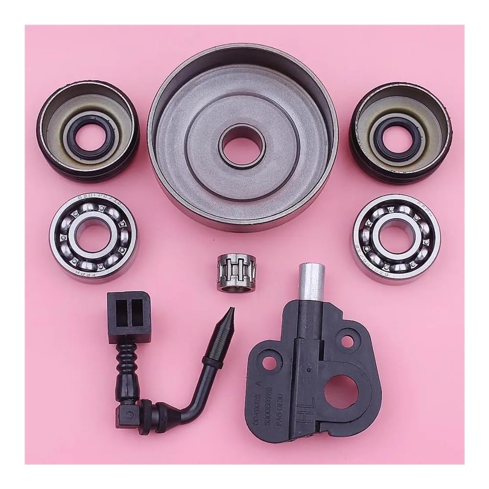 Kit de cojinete de Agujas de Tambor de Embrague de 3/8'' 6T Compatible con Motosierra 350, 351, 352, 370, 371 y 390. Retén de Aceite 530047061 y 503932301.