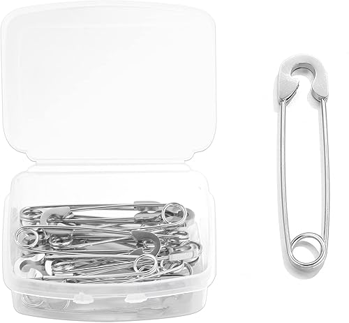 BLAVETI Pequeños pasadores de seguridad de acero inoxidable resistentes para pantalones de cintura, clips de decoración a granel para ropa, costura,