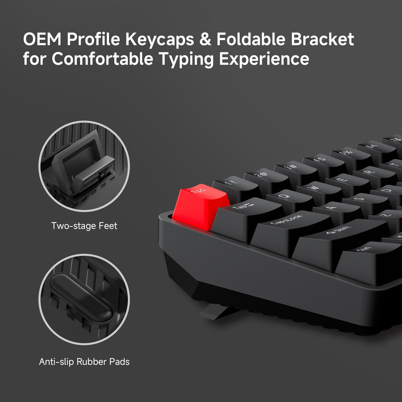 TMKB T68-C HE Rapid Trigger Gaming Keyboard - Hall Effect Magnetic Switches with Adjustable Actuation, 8000 Hz Polling Rate, 60% Hot-Swappable Compact for FPS/RTS Gamers (Black/Red)