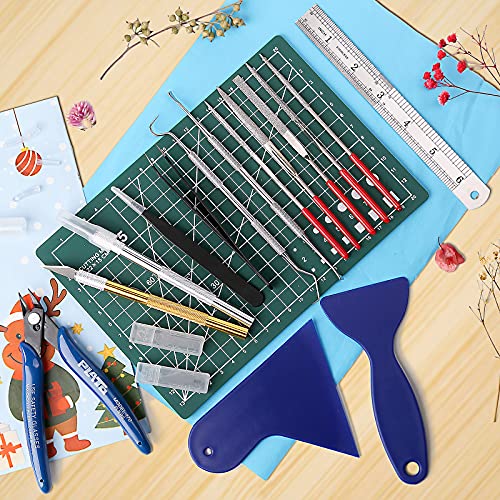 LUCKNIGHT 25-teiliges DIY Bastelwerkzeug Grundwerkzeuge, Modellbauwerkzeug Craft DIY Vinyl Werkzeugset Modellbau Werkzeugset für Autos, Speckstein, Modellbau Reparatur und Befestigung